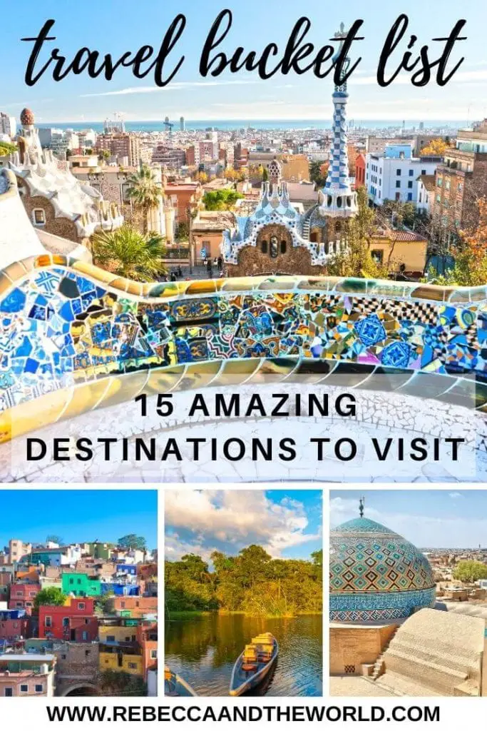 Looking for some serious wanderlust? Here are 15 dream travel destinations - both well-known destinations and some more off-the-beaten-path choices. Add them to your travel bucket list! What's on your dream travel destination list? | Dream Travel Destinations | Bucket list Countries | Bucket List Destinations | Bucket List | Travel Bucket List